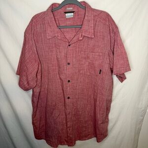 Columbia Men's Burgundy Casual Button Down Shirt